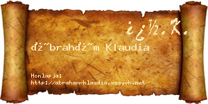Ábrahám Klaudia névjegykártya