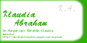 klaudia abraham business card