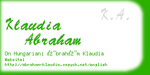 klaudia abraham business card